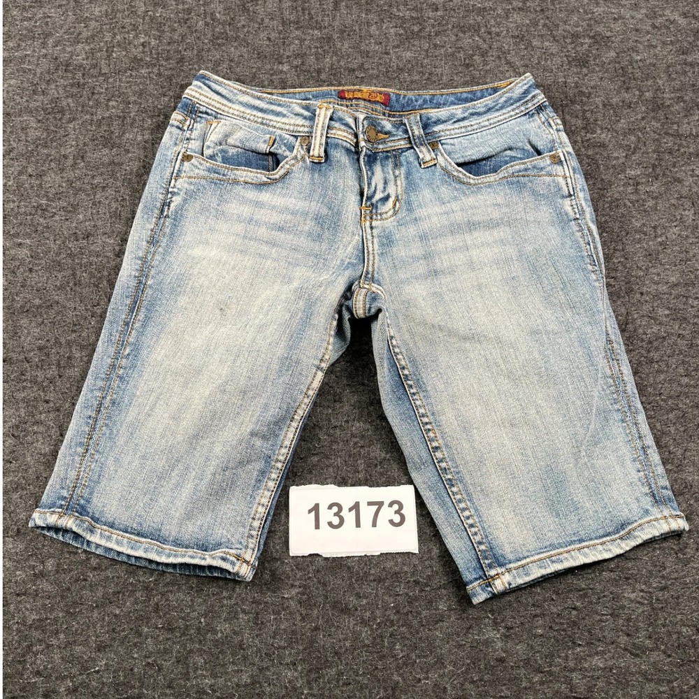Zana Di Premium Shorts Womens 7 Blue Denim Cotton Flat Front 5-Pockets Casual